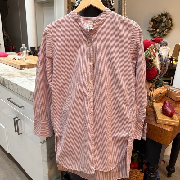 Women's Gap Pink w/ Gray and White Stripes Tunic Shirt. - Picture 1 of 3